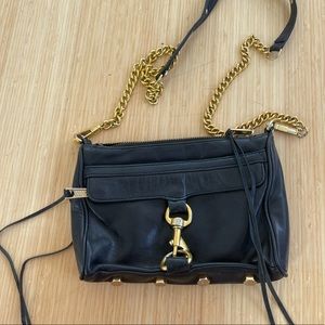 Black, gold Rebecca Minkoff Mac crossbody bag